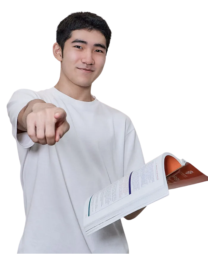 นักเรียน GL Academy ชี้มาที่คุณ พร้อมถือหนังสือ Headway